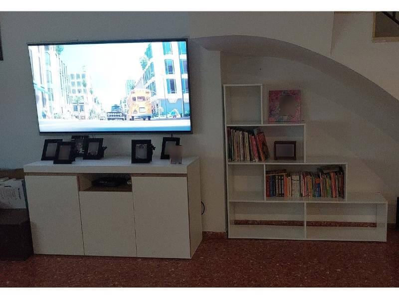 Foto de cliente de Estanteria Klum En Forma De Escalera Blanco Brillo 145x145x29 cm