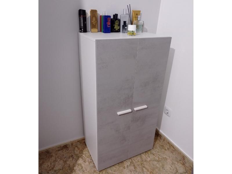 Foto de cliente de Mueble Zapatero Recibidor Armario Cemento 2 Puertas 55 cm