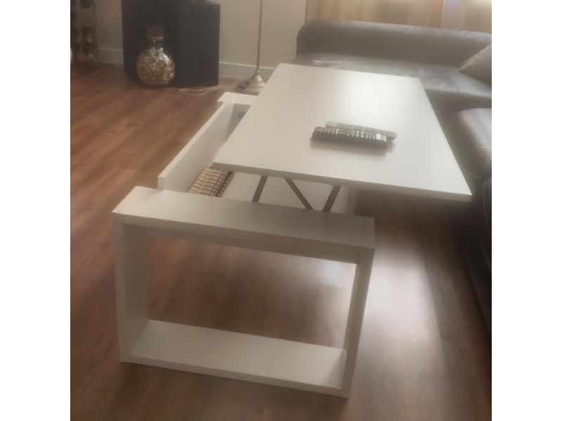 Foto de cliente de Mesa de centro elevable blanca Square 105x55 cm