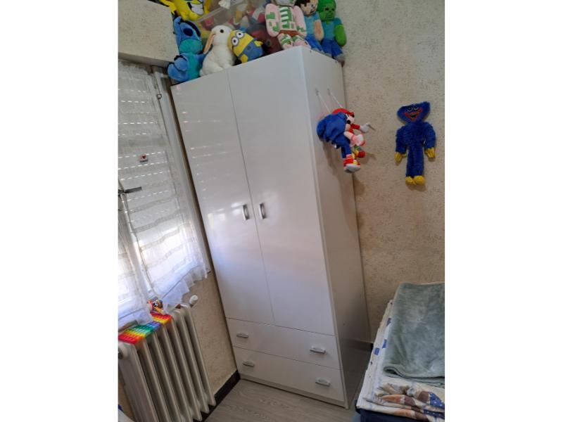 Foto de cliente de Armario Juvenil Turín Dormitorio Juvenil 2 Cajones Color Blanco Brillo 74x180 cm