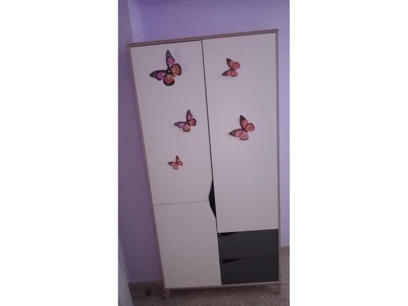 Foto de cliente de Armario Juvenil Ropero Juvenil Genius Blanco Y Gris 89x185 cm