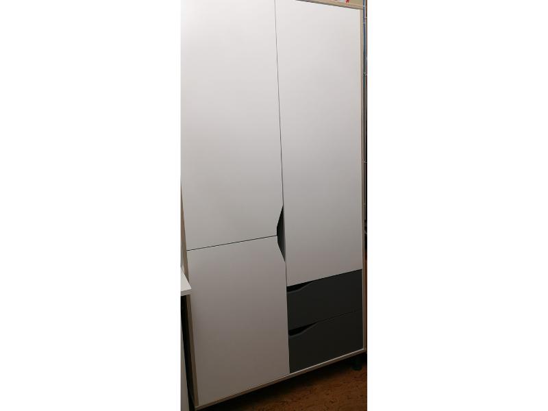 Foto de cliente de Armario Juvenil Ropero Juvenil Genius Blanco Y Gris 89x185 cm