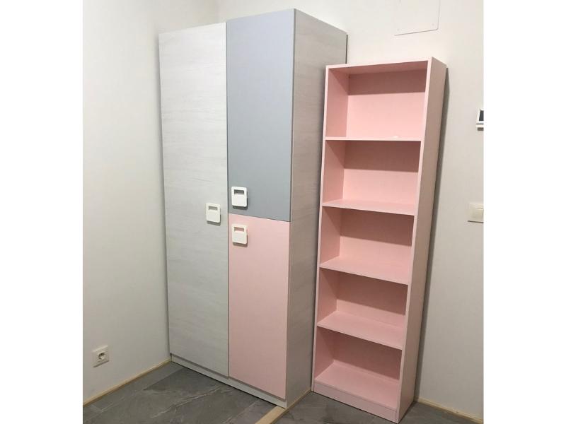Foto de cliente de Estantería Librería I-Joy Dormitorio Juvenil Color Rosa 52x180x25 cm