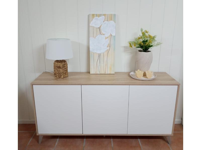 Foto de cliente de Aparador Kikua Plus 3 puertas roble blanco 154 cm