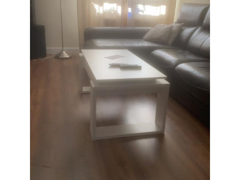 Foto de cliente de Mesa de centro elevable blanca Square 105x55 cm