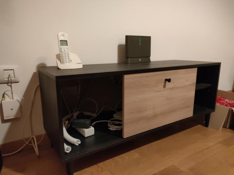 Foto de cliente de Mueble Tv Arty 110 cm Color Roble Kronberg y Negro 1 puerta