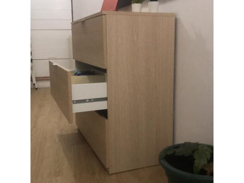 Foto de cliente de Cómoda De 3 Cajones Roble Canadian 77x80 cm