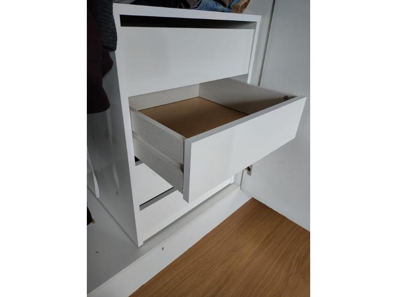Foto de cliente de Cajonera de Armario Interior Muebles Auxiliares Pack 2  Blanco Brillo 46x127x45 cm