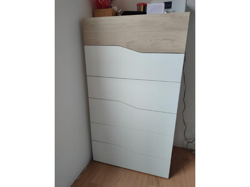 Foto de cliente de Cómoda Asimetric 6 Cajones Color Sahara Y Blanco Mate 62x112 cm
