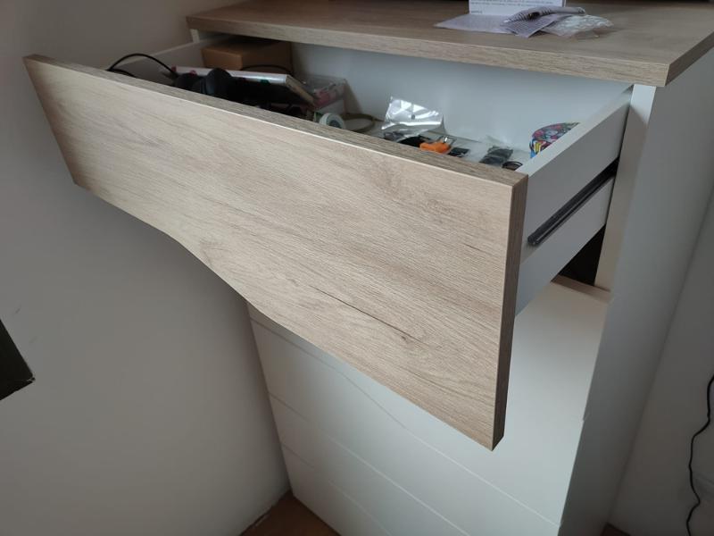 Foto de cliente de Cómoda Asimetric 6 Cajones Color Sahara Y Blanco Mate 62x112 cm