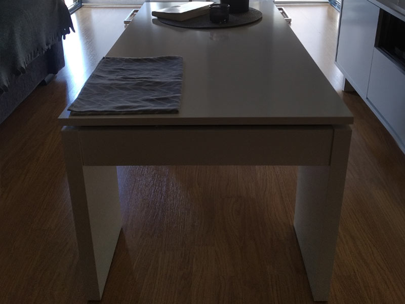 Foto de cliente de Mesa de centro elevable Kendra Blanco brillo 100x50 cm