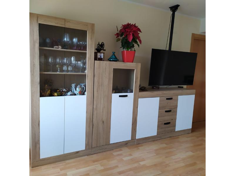 Foto de cliente de Aparador Argos Salón Comedor Moderno Color Blanco Mate Y  Roble Naturale 140 cm