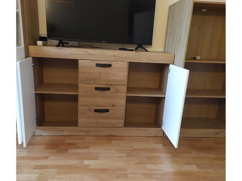 Foto de cliente de Aparador Argos Salón Comedor Moderno Color Blanco Mate Y  Roble Naturale 140 cm