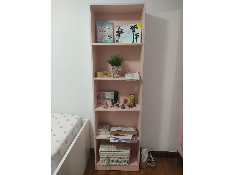 Foto de cliente de Estantería Librería I-Joy Dormitorio Juvenil Color Rosa 52x180x25 cm