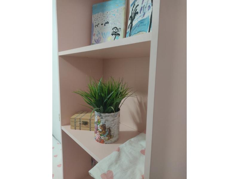 Foto de cliente de Estantería Librería I-Joy Dormitorio Juvenil Color Rosa 52x180x25 cm