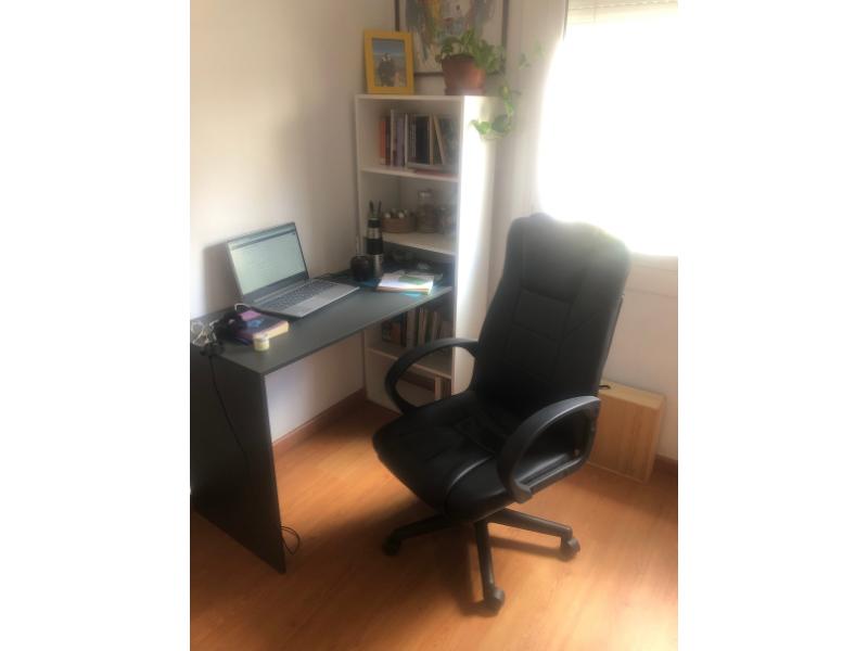 Foto de cliente de Mesa escritorio Duplo con Estantería Blanco y Gris 120 cm