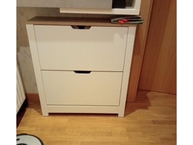 Foto de cliente de Mueble Zapatero Recibidor 2 Trampones Pasillo Tivoli Blanco Mate 74 cm