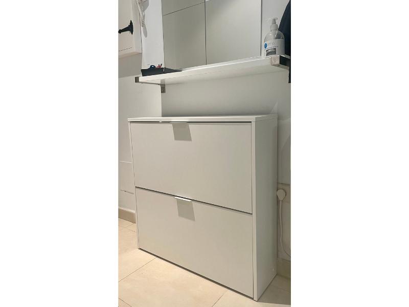 Foto de cliente de Mueble Zapatero Recibidor 2 Puertas Abatibles Color Blanco 75 cm