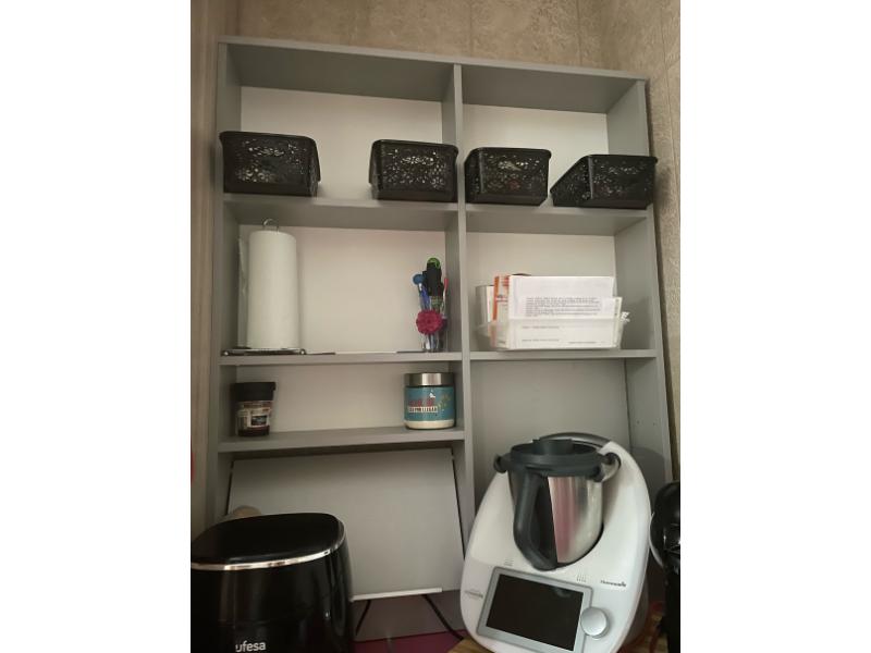 Foto de cliente de Módulo Estantería 120 cm Cocina EKO Multifunción Blanco Mate y Gris Aluminio