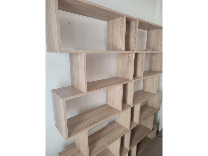 Foto de cliente de Estantería Athena Alta Salón Oficina Color Roble Canadian 80x192x24 cm