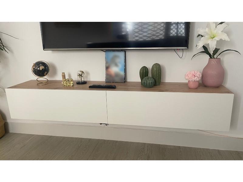 Foto de cliente de Mueble TV Kaway Salón Comedor Roble Nodi y Blanco Artik 180 cm
