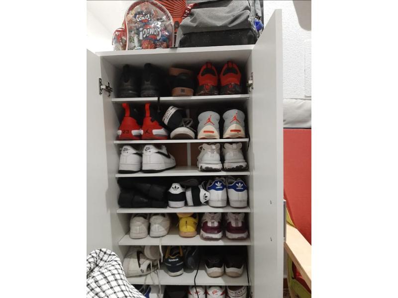 Foto de cliente de Mueble Zapatero Recibidor Armario Auxiliar Bajo Con 7 Baldas Color Blanco 55 cm