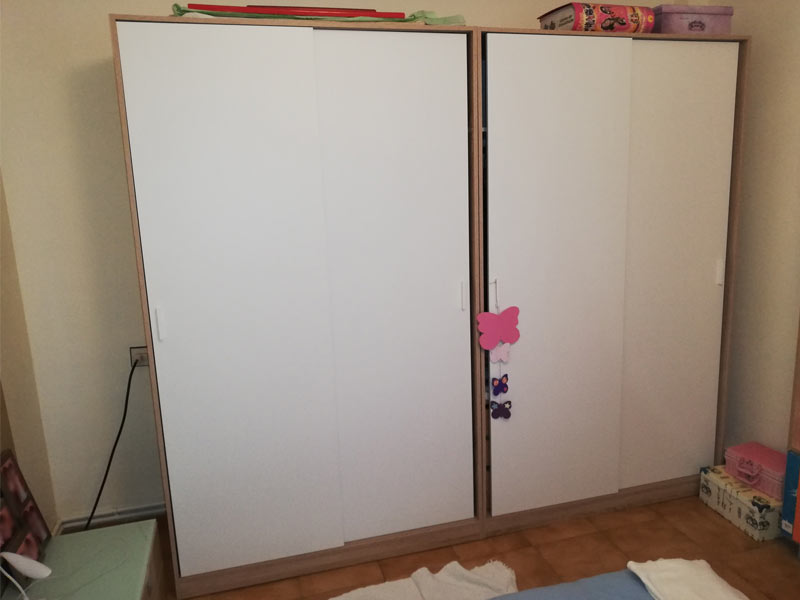 Foto de cliente de Armario con 2 Puertas Correderas Max Color Blanco y Roble 120x200 cm