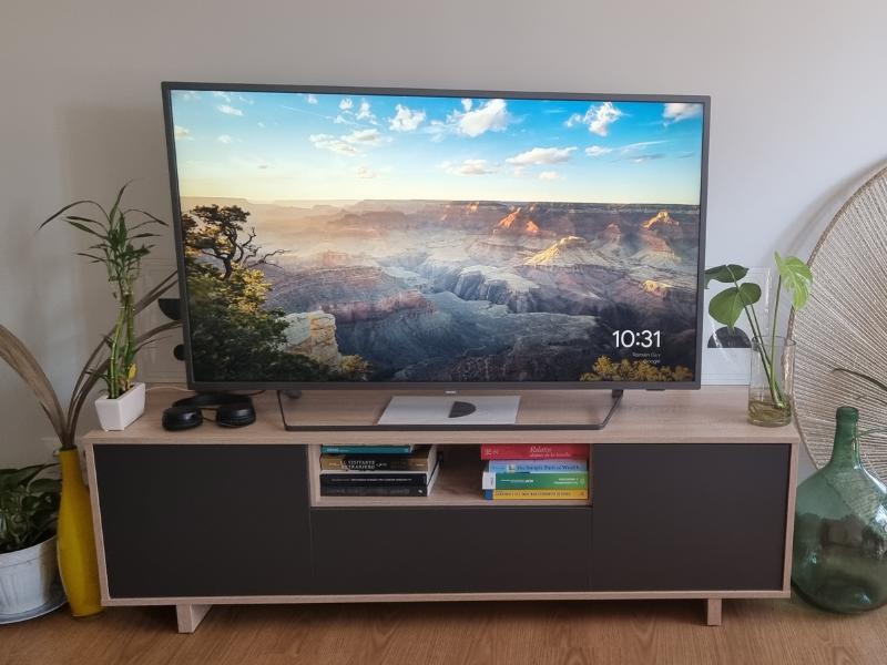 Foto de cliente de Mesa TV Zaira 150 cm 3 puertas color gris y roble