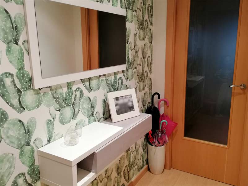 Foto de cliente de Mueble de Entrada Recibidor Estilo Industrial con Espejo 95 cm