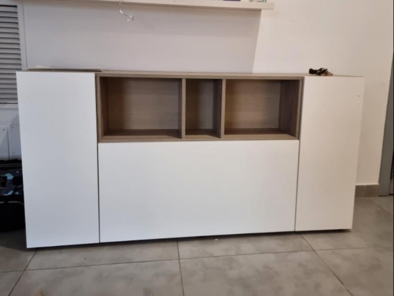 Foto de cliente de Aparador Comedor Loira 3 Puertas Blanco Y Roble Alaska 150 cm