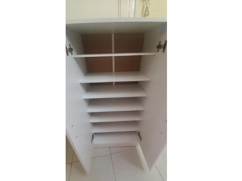 Foto de cliente de Mueble Zapatero Recibidor Armario Auxiliar Bajo Con 7 Baldas Color Blanco 55 cm
