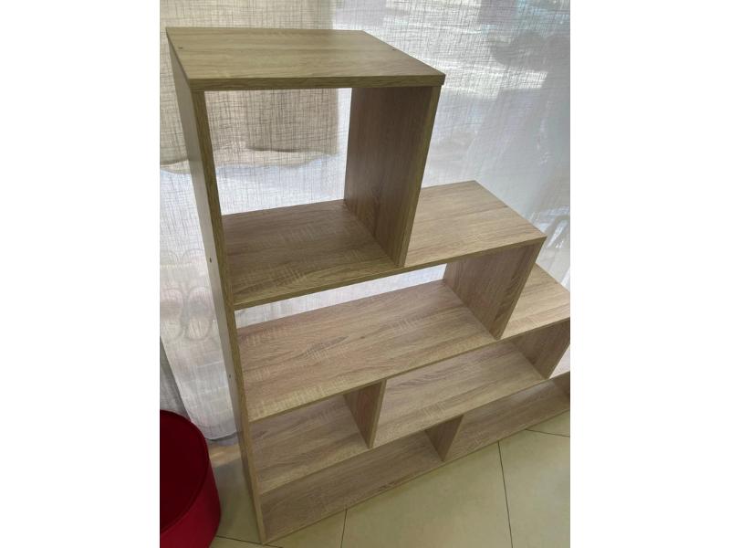 Foto de cliente de Estanteria Baja En Escalera 6 Espacios Color Roble Canadian 145x145x29 cm