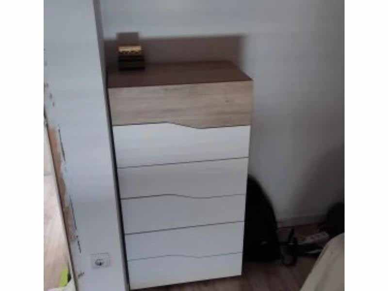 Foto de cliente de Cómoda Asimetric 6 Cajones Color Sahara Y Blanco Mate 62x112 cm