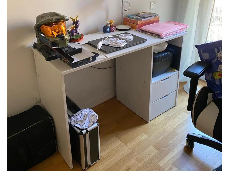 Foto de cliente de Mesa Escritorio Eko Estudio Oficina Juvenil Con 2 Cajones Color Blanco 115 cm