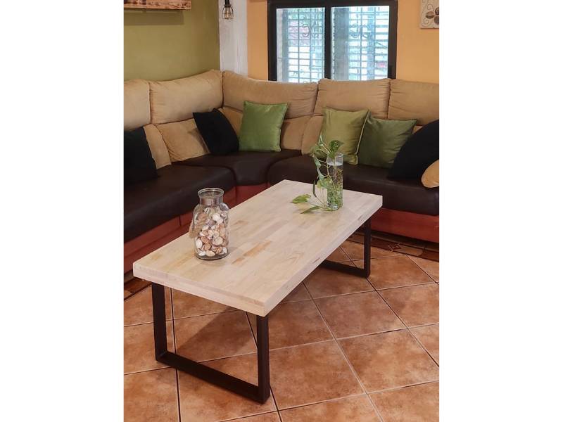 Foto de cliente de Mesa centro Natural madera roble nordish salvaje industrial 120x60 cm