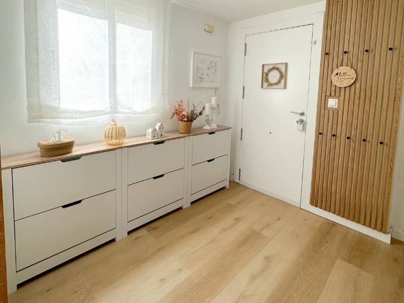Foto de cliente de Mueble Zapatero Recibidor 2 Trampones Pasillo Tivoli Blanco Mate 74 cm