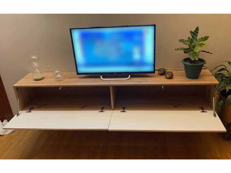 Foto de cliente de Mueble TV Kaway Salón Comedor Roble Nodi y Blanco Artik 180 cm