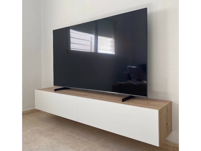 Foto de cliente de Mueble TV Kaway Salón Comedor Roble Nodi y Blanco Artik 180 cm