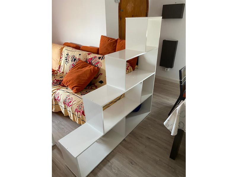 Foto de cliente de Estanteria Klum En Forma De Escalera Blanco Brillo 145x145x29 cm