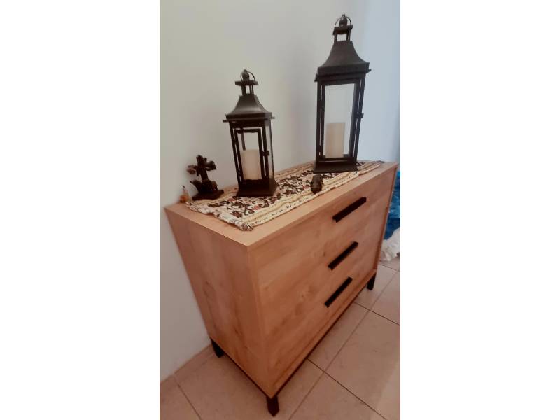 Foto de cliente de Cómoda Craft 3 Cajones Roble Hamilton Y Negro 91x75 cm