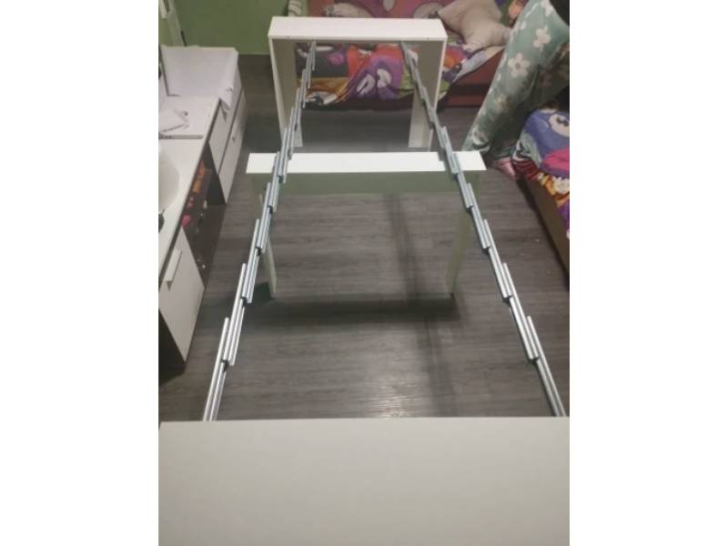 Foto de cliente de Mesa comedor súper extensible Train blanco brillo 5 posiciones 51-237x90 cm