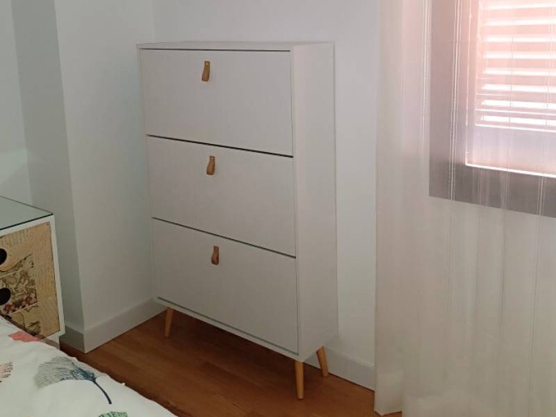 Foto de cliente de Mueble Zapatero Recibidor Anzio 3 Portones Nórdico Blanco 80 cm