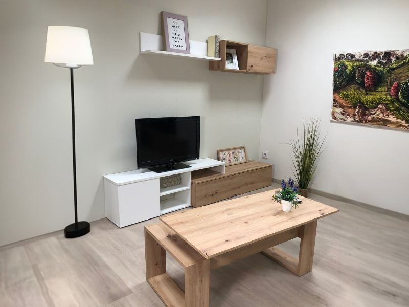 Foto de cliente de Mueble de salón Julia roble nodi y blanco artik 220 cm