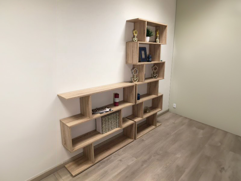 Foto de cliente de Estantería Athena Alta Salón Oficina Color Roble Canadian 80x192x24 cm