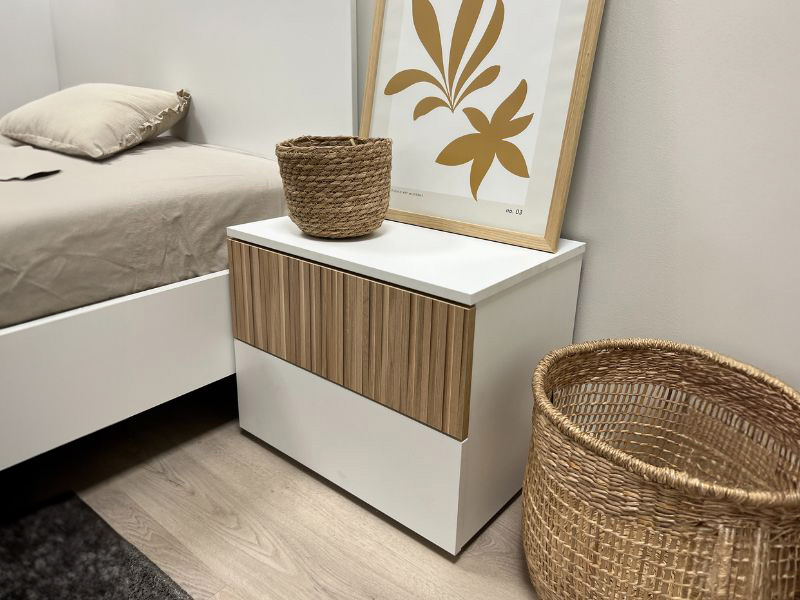 Foto de cliente de Cabecero De Cama Ethna Con Mesitas En Blanco Artik Y Natur 266 cm