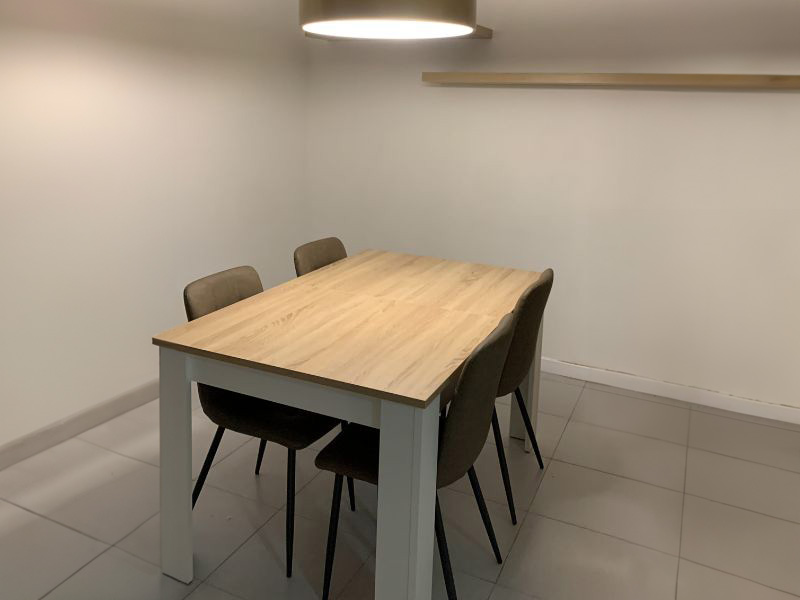 Foto de cliente de Mesa De Comedor Kendra Extensible Color Blanco Artik Y Roble Canadian 140-190x90 cm