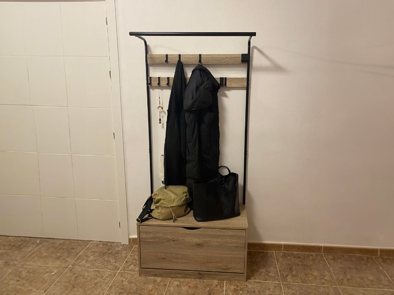 Foto de cliente de Perchero Entrada Mueble Zapatero Jano Color Roble 80x175 cm