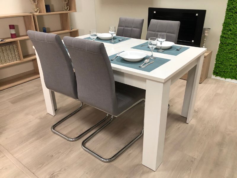 Foto de cliente de Mesa Comedor Extensible Blanco Mate 140-190x90 cm
