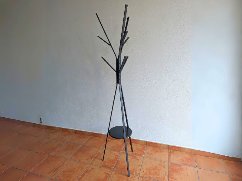 Foto de cliente de Perchero De Entrada Con Perchero De Pie Color Negro y Roble Claro