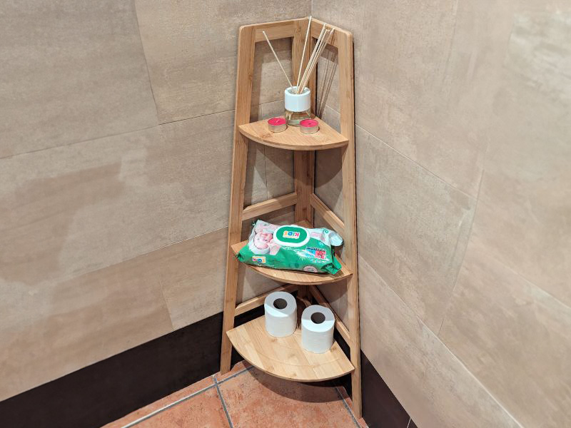 Foto de cliente de Estantería Alta 3 Estantes Bam En Bambú 32x103x32 cm